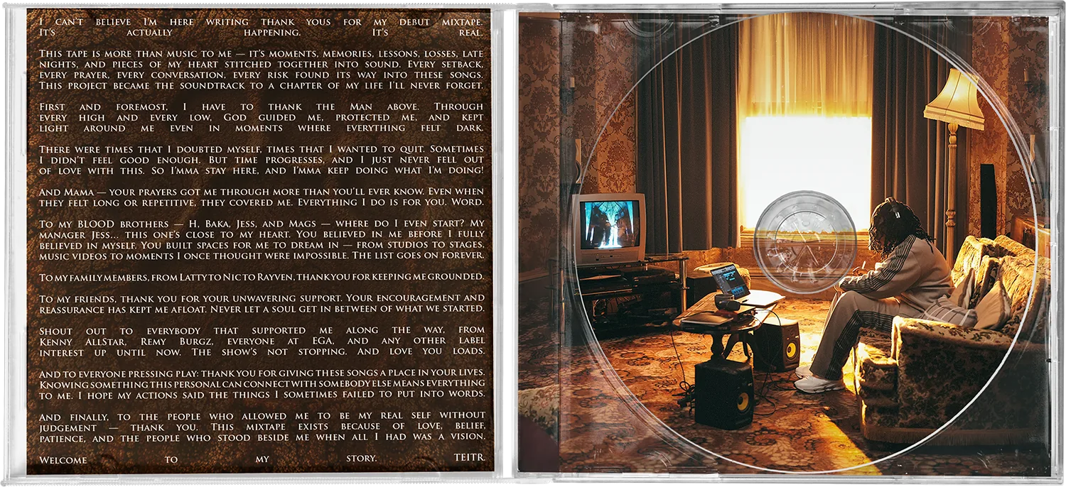 CD case open — liner notes and disc