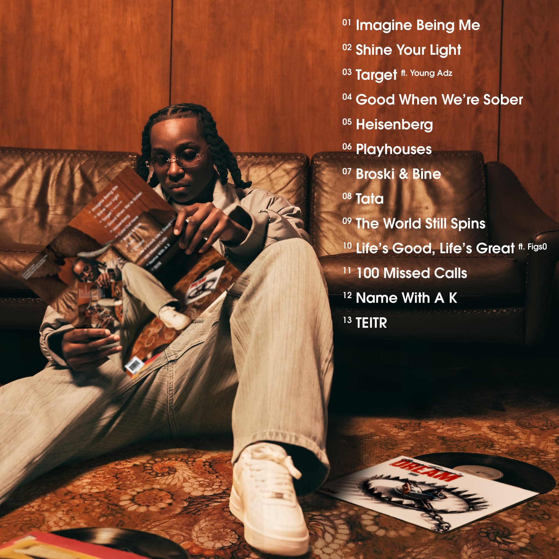 Back cover with typeset tracklist