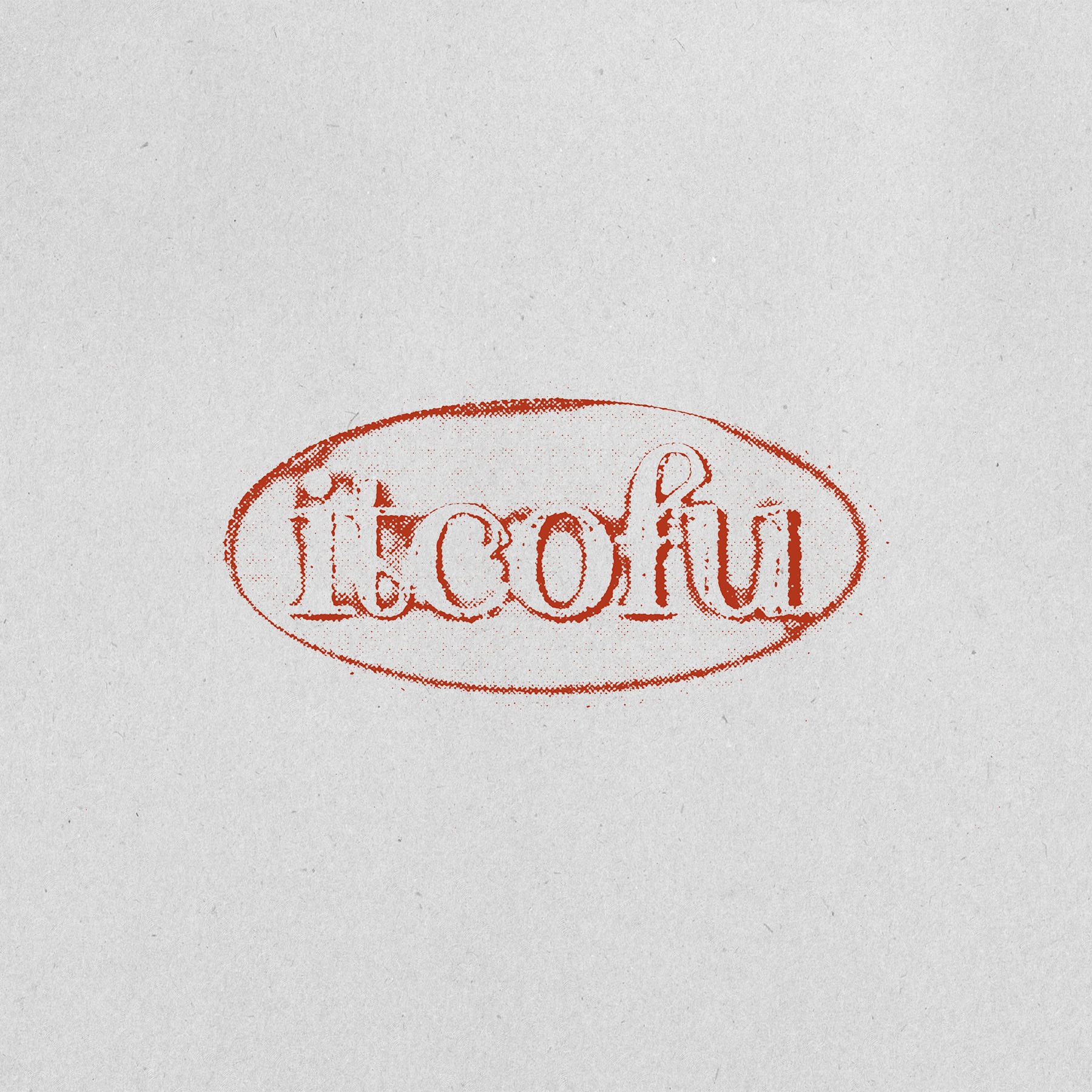 ITCOFU — halftone stamp mark on paper, carousel artwork