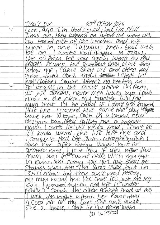 Tina&rsquo;s Boy — scanned booklet page