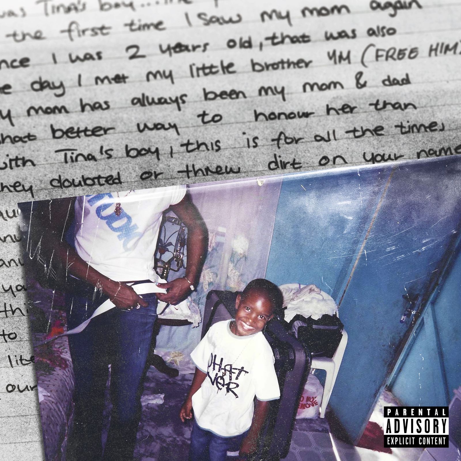 Tina&rsquo;s Boy — front cover, childhood photograph over a handwritten letter