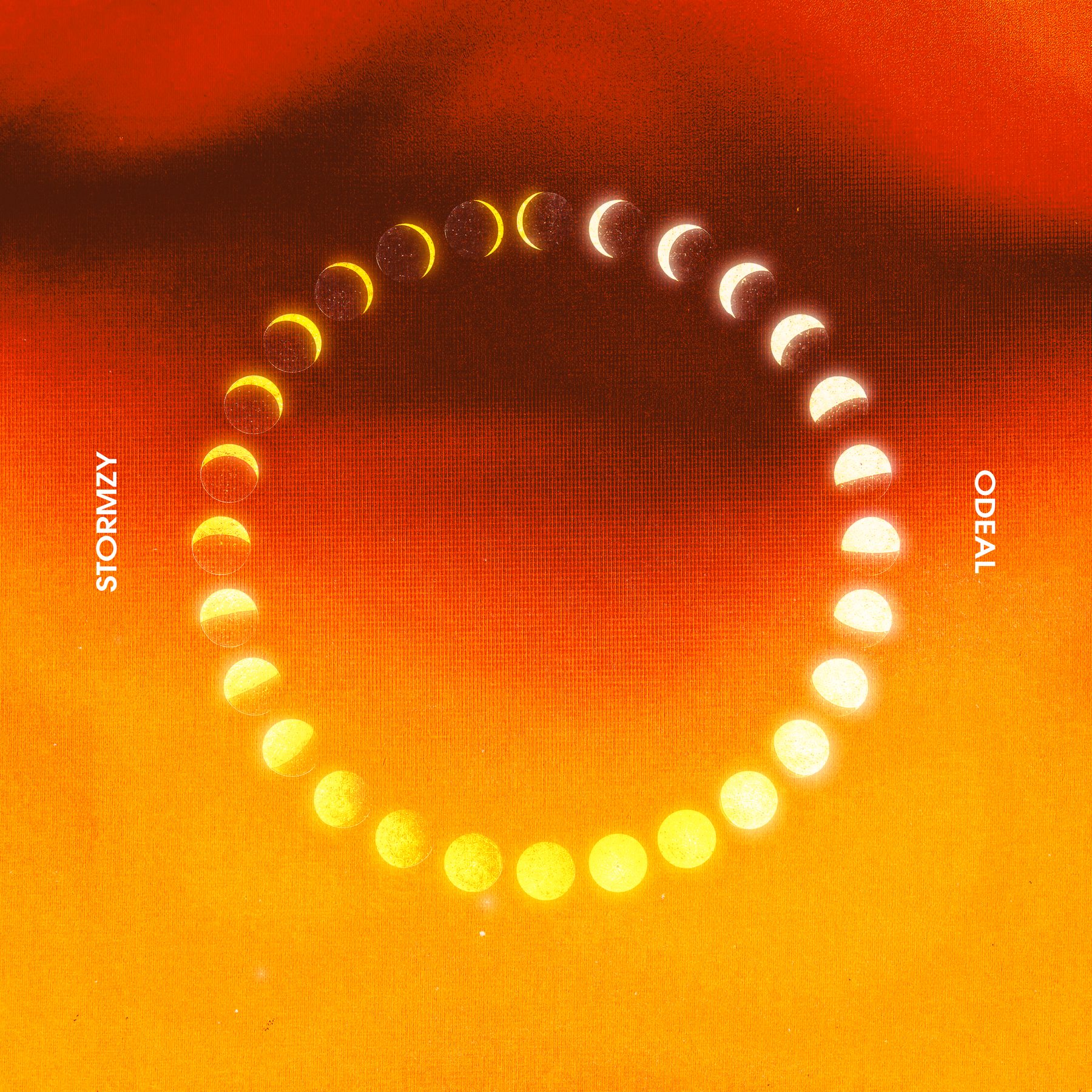 24 Hours artwork — eclipse phases on orange