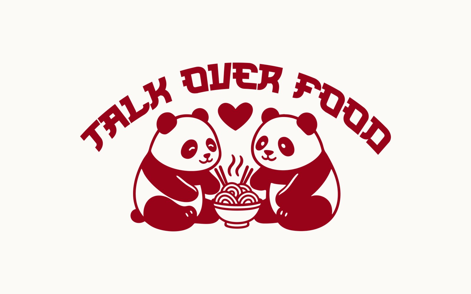 Talk Over Food — vertical lockup with arched wordmark