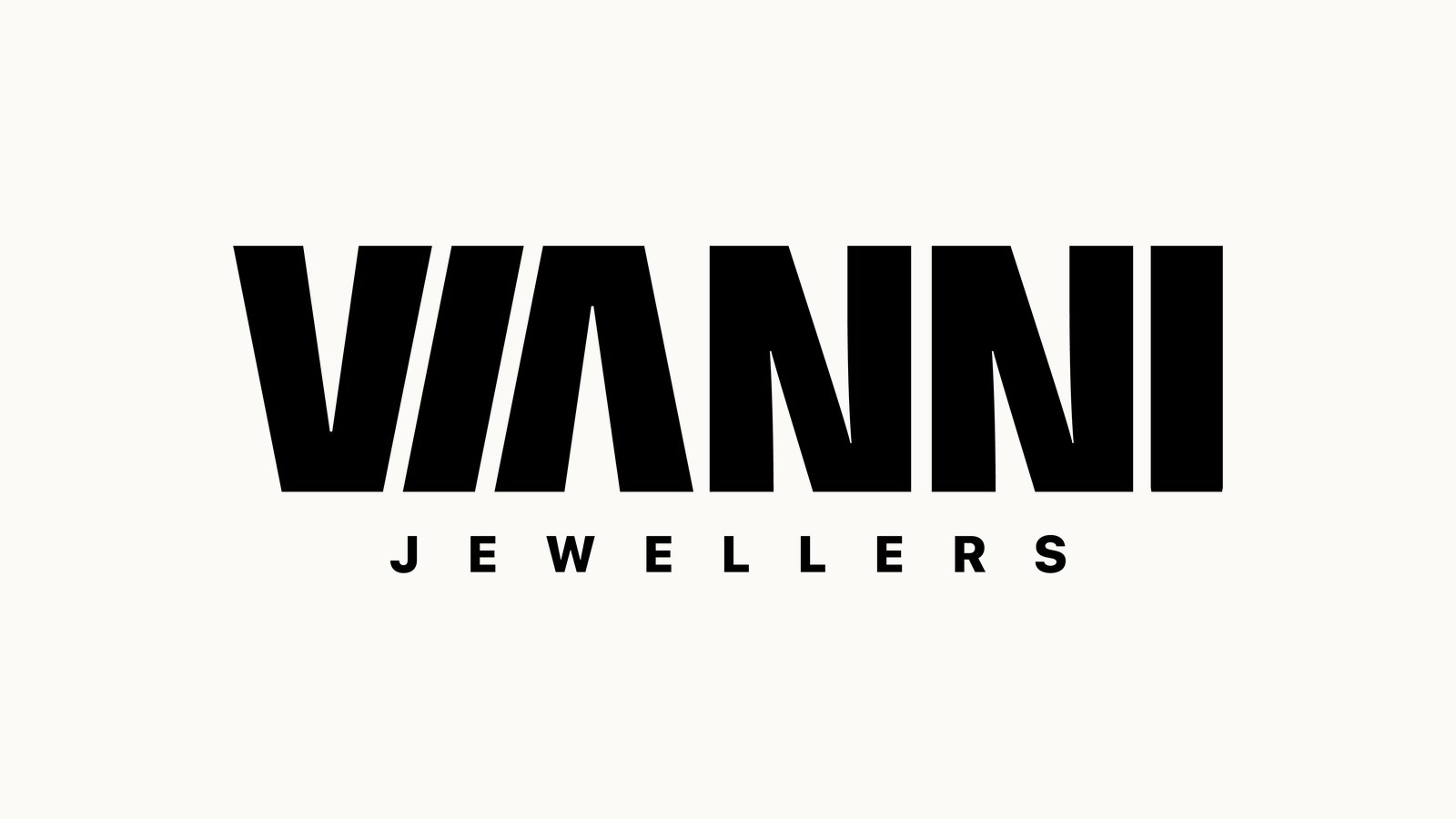 The new Vianni Jewellers wordmark — upright condensed capitals