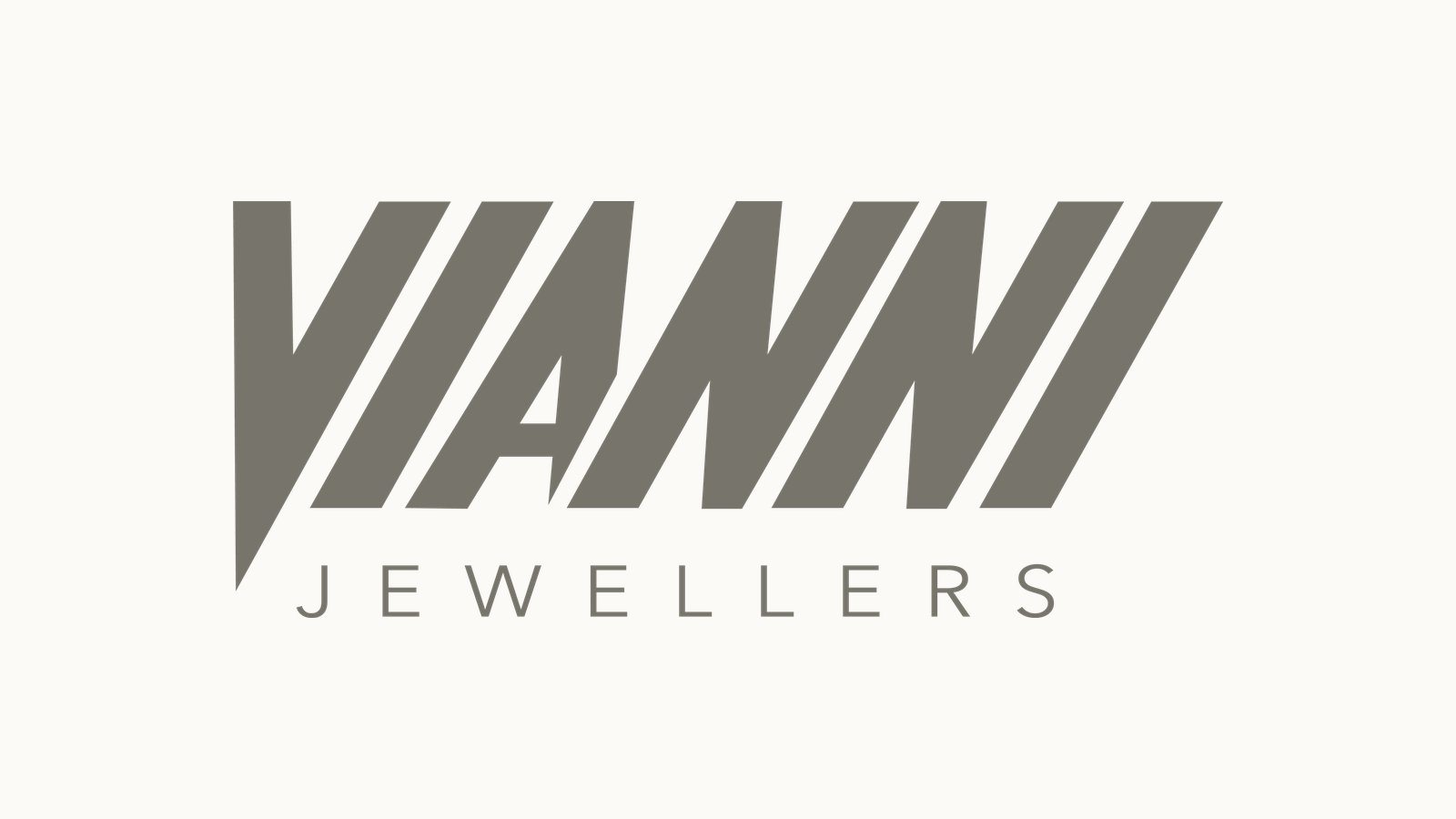 The previous Vianni Jewellers logo, italic wordmark shown in grey